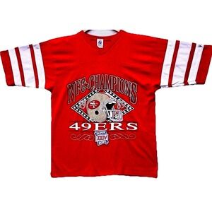 Vintage San Francisco 49ers NFC Champions Jersey T-shirt‎ Size L Super Bowl XXIV